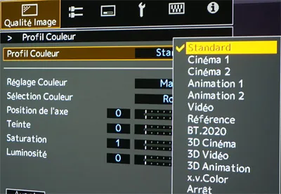 JVC profil couleur